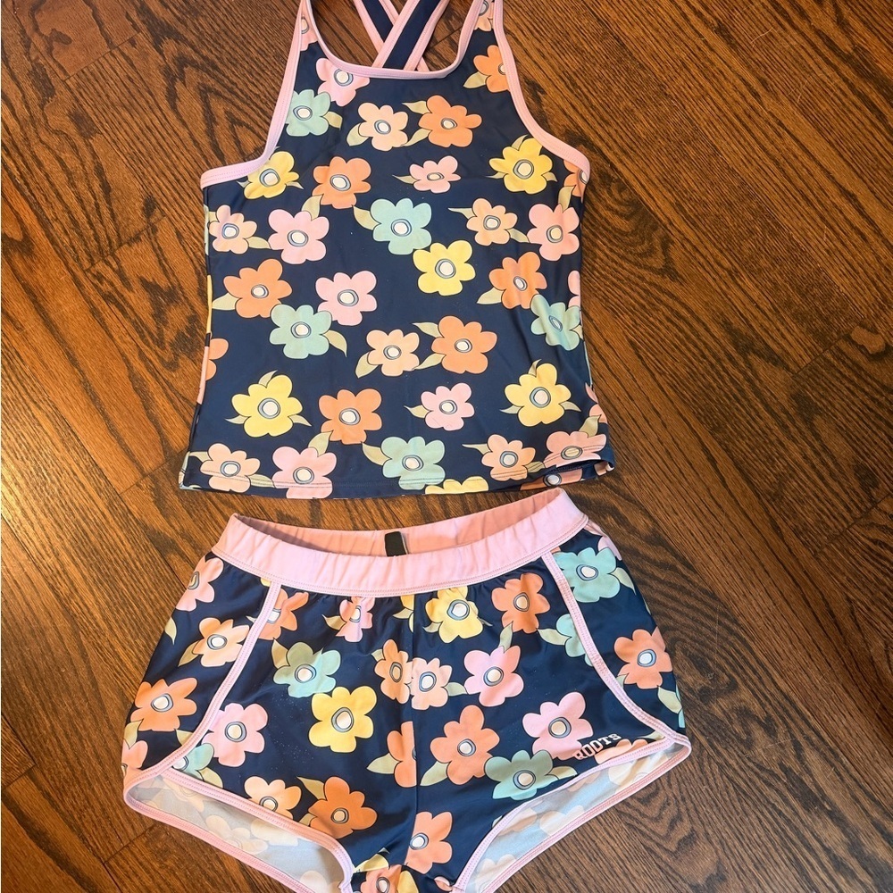 Roots Kids Swim Bikini - Floral Blue and Pink